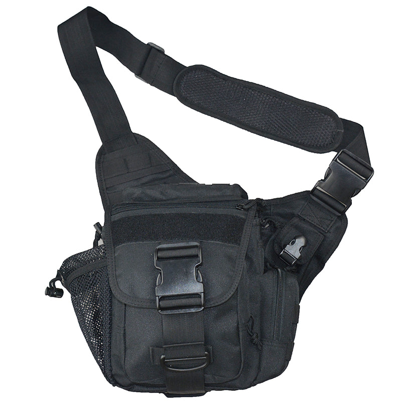 Waterproof Hiking Sling Tactical Waist Bag - Black