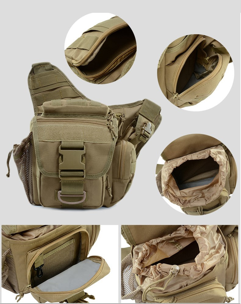 Waterproof Hiking Sling Tactical Waist Bag - Black