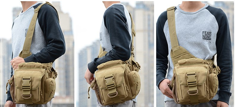 Waterproof Hiking Sling Tactical Waist Bag - Black