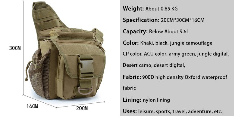 Waterproof Hiking Sling Tactical Waist Bag - Kahki